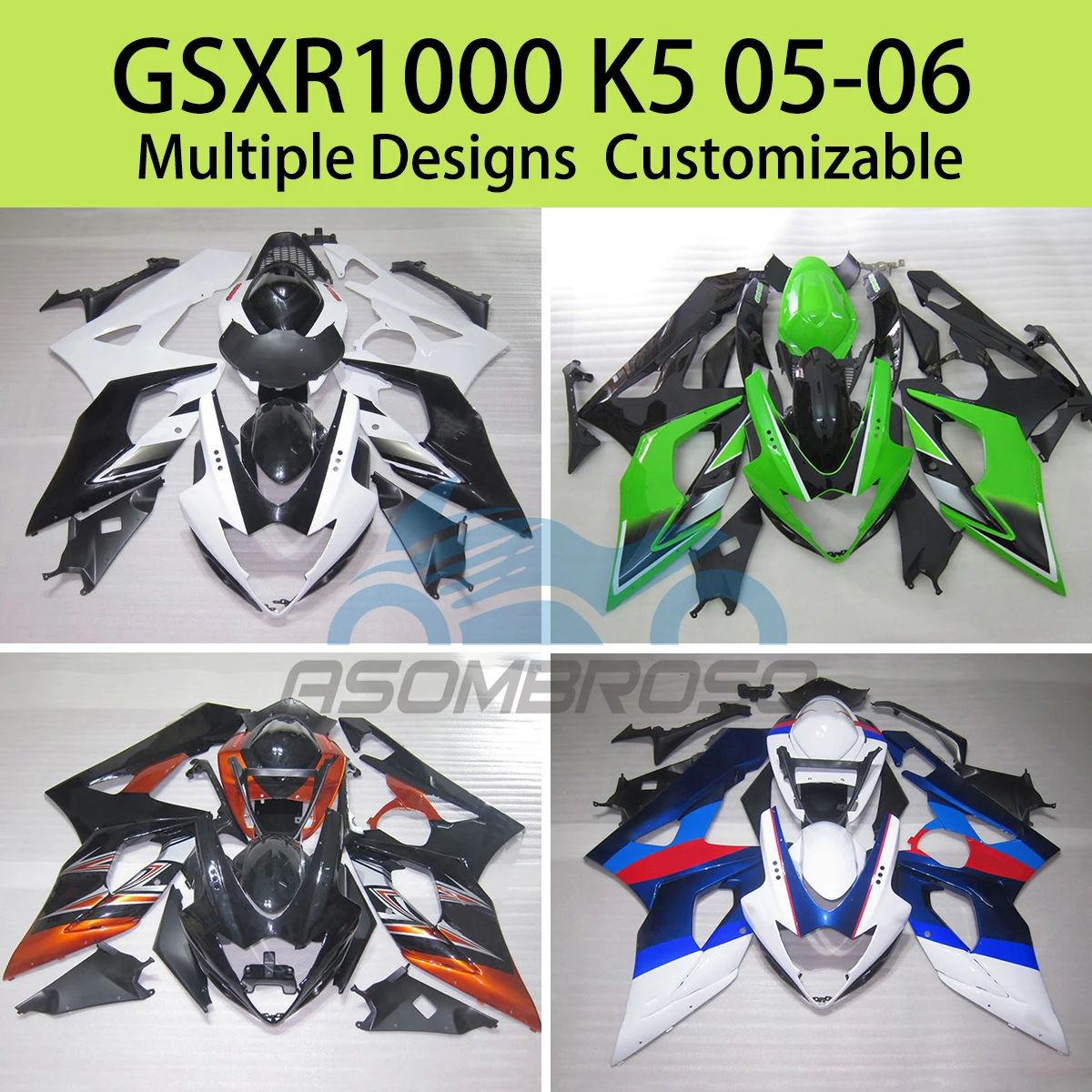 Suit GSXR1000 2005 2006 Fairing Kit for SUZUKI GSXR 1000 05 06 Motorcycle Racing Customized ABS Plastic  Fairings