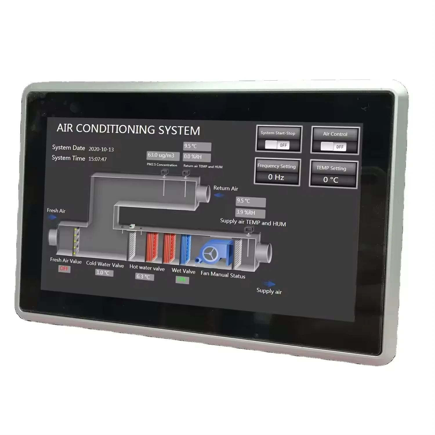 OEM/ODM 7 inch HMI PLC all in one support BACnet monitor remotely by MQTT Logic programming control for IOT Smart Building BTL