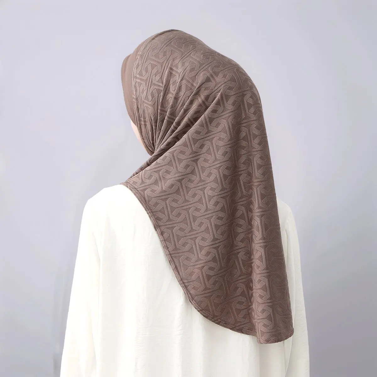 Hidżab na Ramadan, miękki, gotowy do noszenia, oddychający szal żakardowy, chusta na głowę dla kobiet muzułmanek.