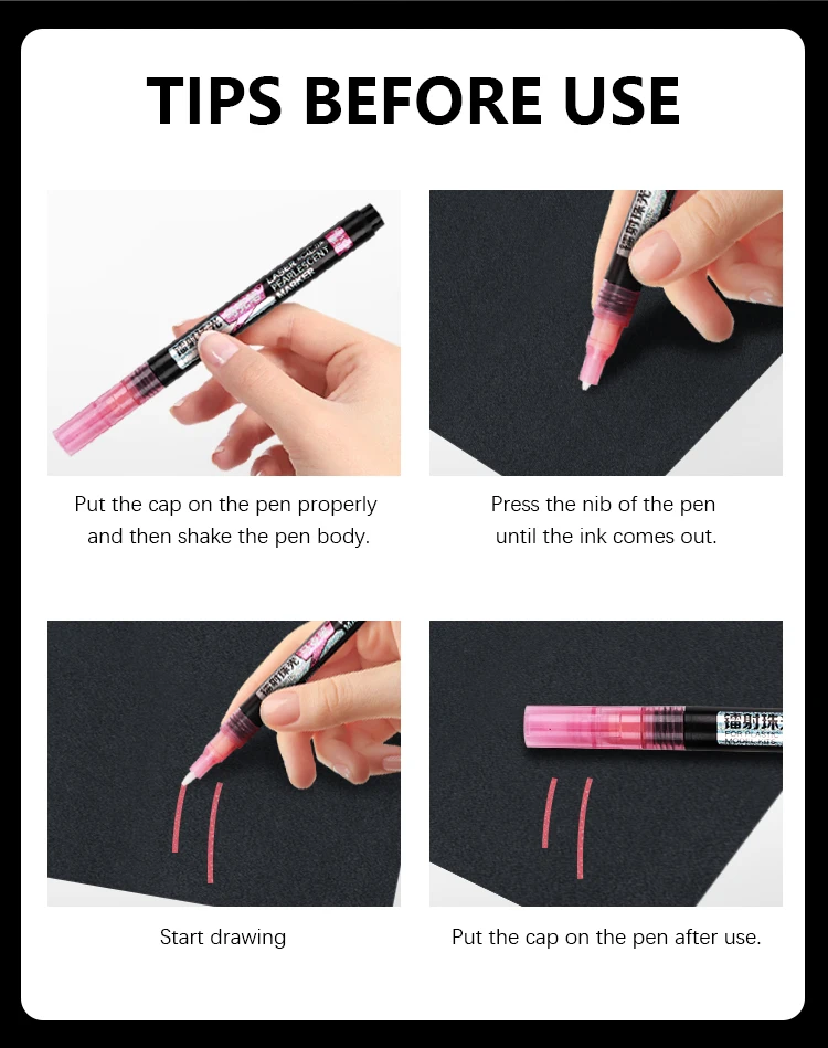 Leto Super Metallic Modell Marker Perlglanz Öl Basierend Farbe Reparatur Stift Montage Malerei Werkzeuge Diorama Kit Modellierung DIY 8 Farben – Detail 3