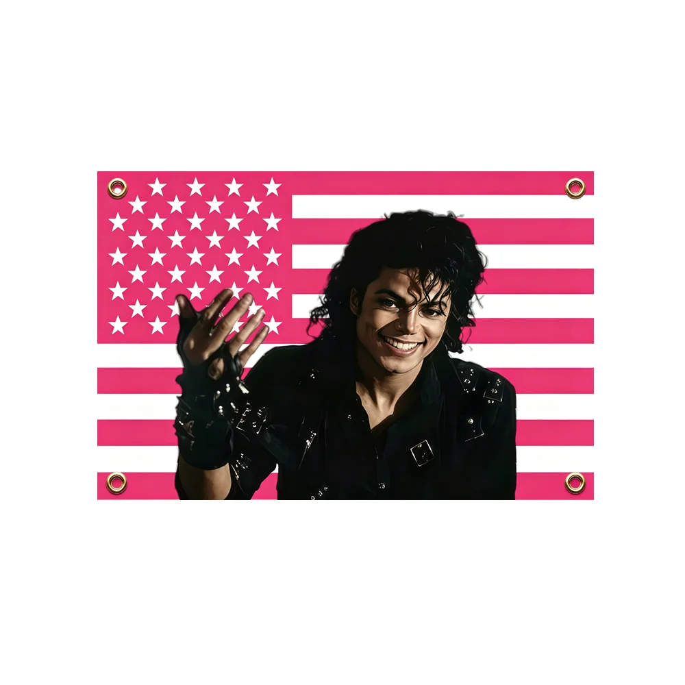2x3ft 3x5ft Michael Jackson Pink USA Flag Wall Banner Polyester Tapestry Hanging For Fans Bedroom Dorm Decor