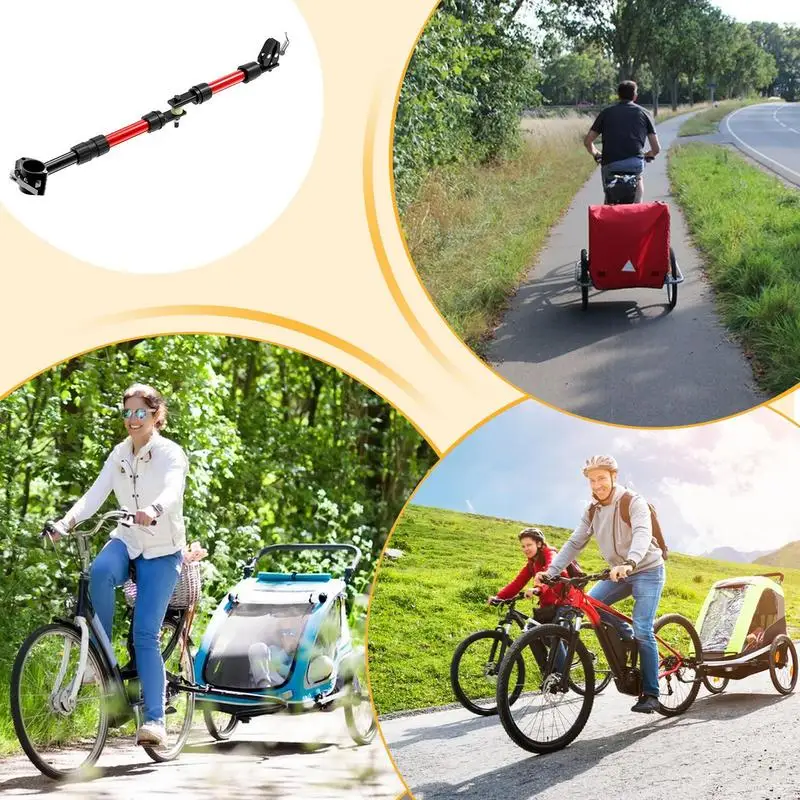 Bike Trailer Hitch Connector Trailer Adapter Attachment 270 Degree Rotation Alloy Rear Rack Accessories For Outdoor Adventure