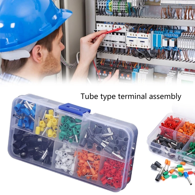 400pcs Cable End Crimps Ferrule set Assorted Size Wire Sleeve Box Set Cable Sleeve Insulated for Home Electrical Repairs