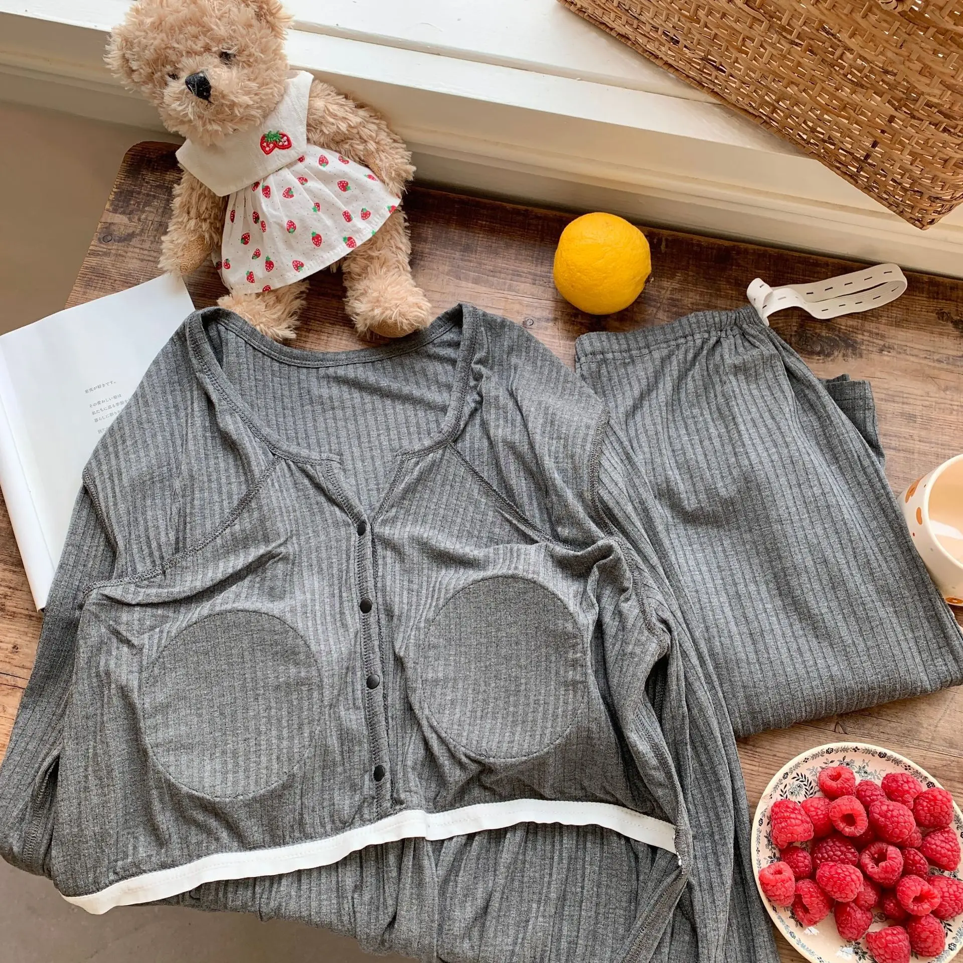 

Modal Maternity Wear Feeding Nightie For Pregnant Women Breastfeeding Sleepwear Long Sleeve Pajamas For Nursing Mothers