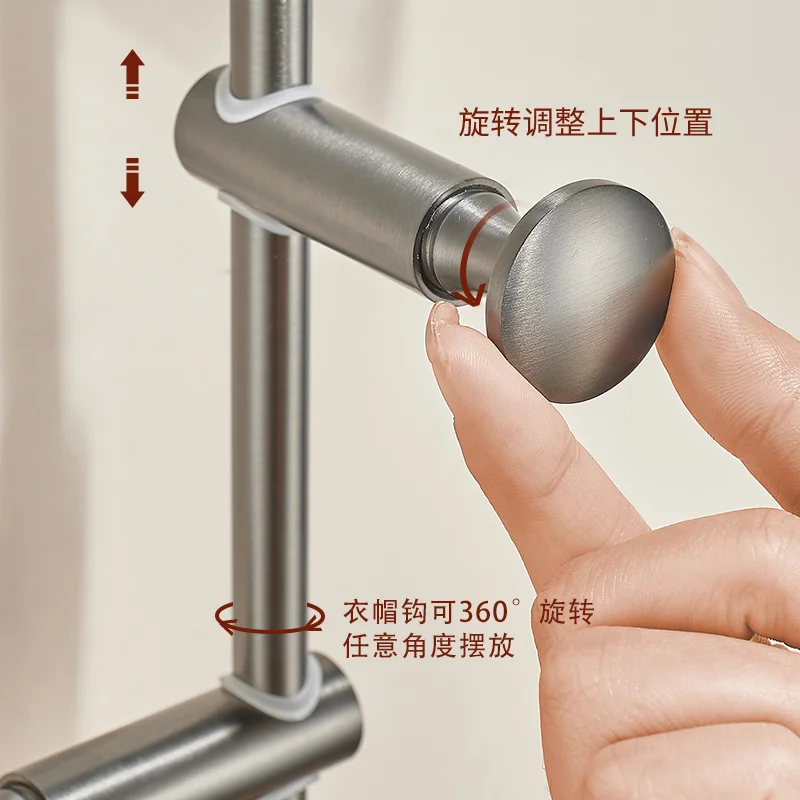 Gun gray all copper coat hook wall hanging living room creative entrance clothes hook free punching bedroom coat hook