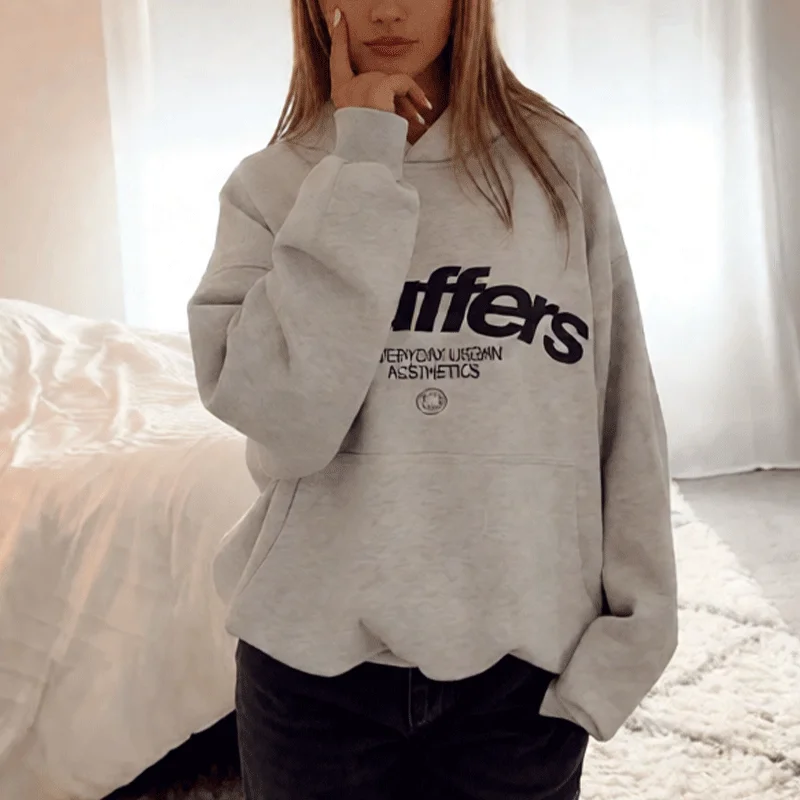 Mode femmes Style de rue pull ample hauts survêtement hommes sweat à capuche décontracté automne hiver qualité coton Long sweat