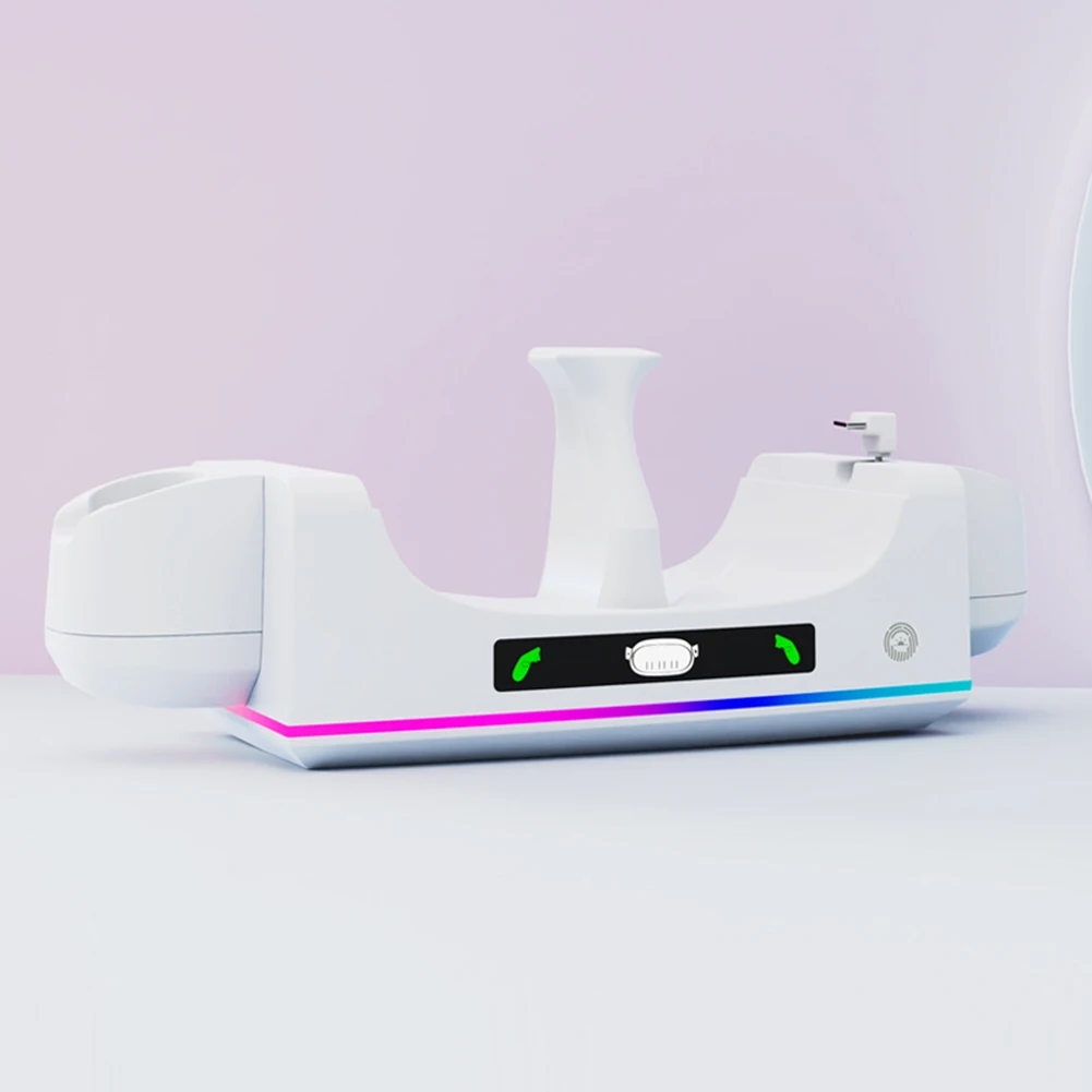 

Зарядная док-станция с RGB-подсветкой и подставкой для VR-гарнитуры Meta Quest 3S/3