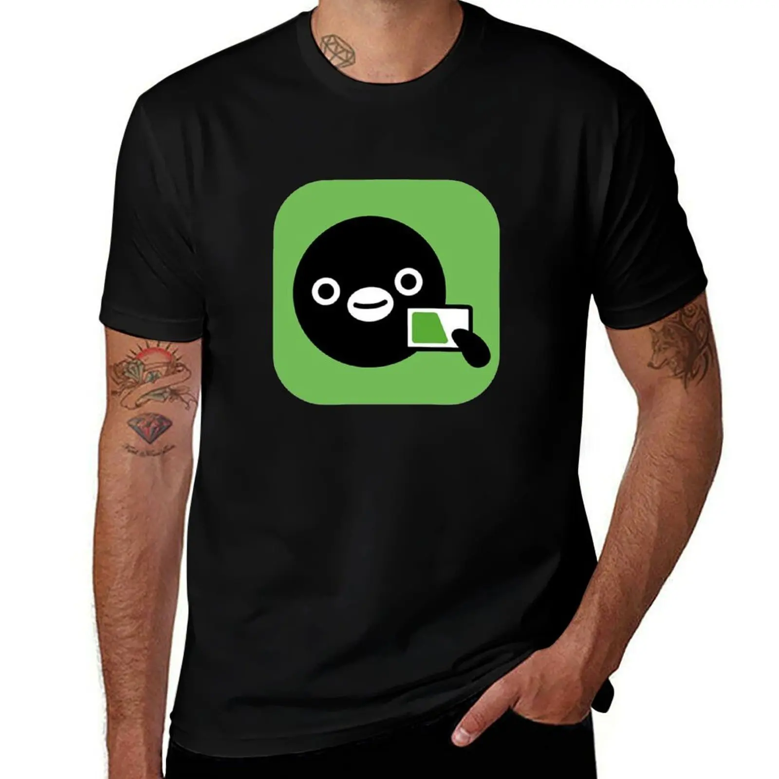 Suica card penguin Sticker T-Shirt Plus Size Quick Dry Sports Tee