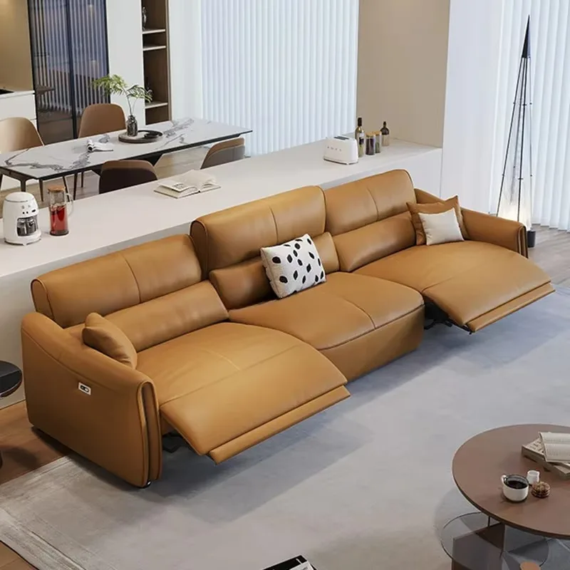 أريكة كهربائية فاخرة لغرفة المعيشة، مسند ذراع Loveseat، أريكة نوم كبيرة الحجم، أثاث Divano Soggiorno بتصميم إيطالي #1