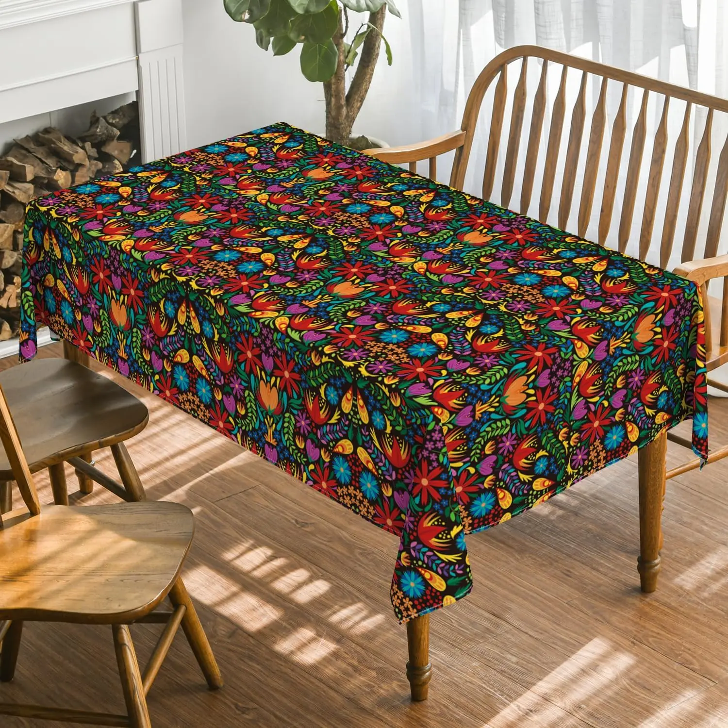 Mexico Day of The Dead Waterproof Rectangle Tablecloth Dining Room Decor Reusable Tablecloth for Table Halloween Party Supplies
