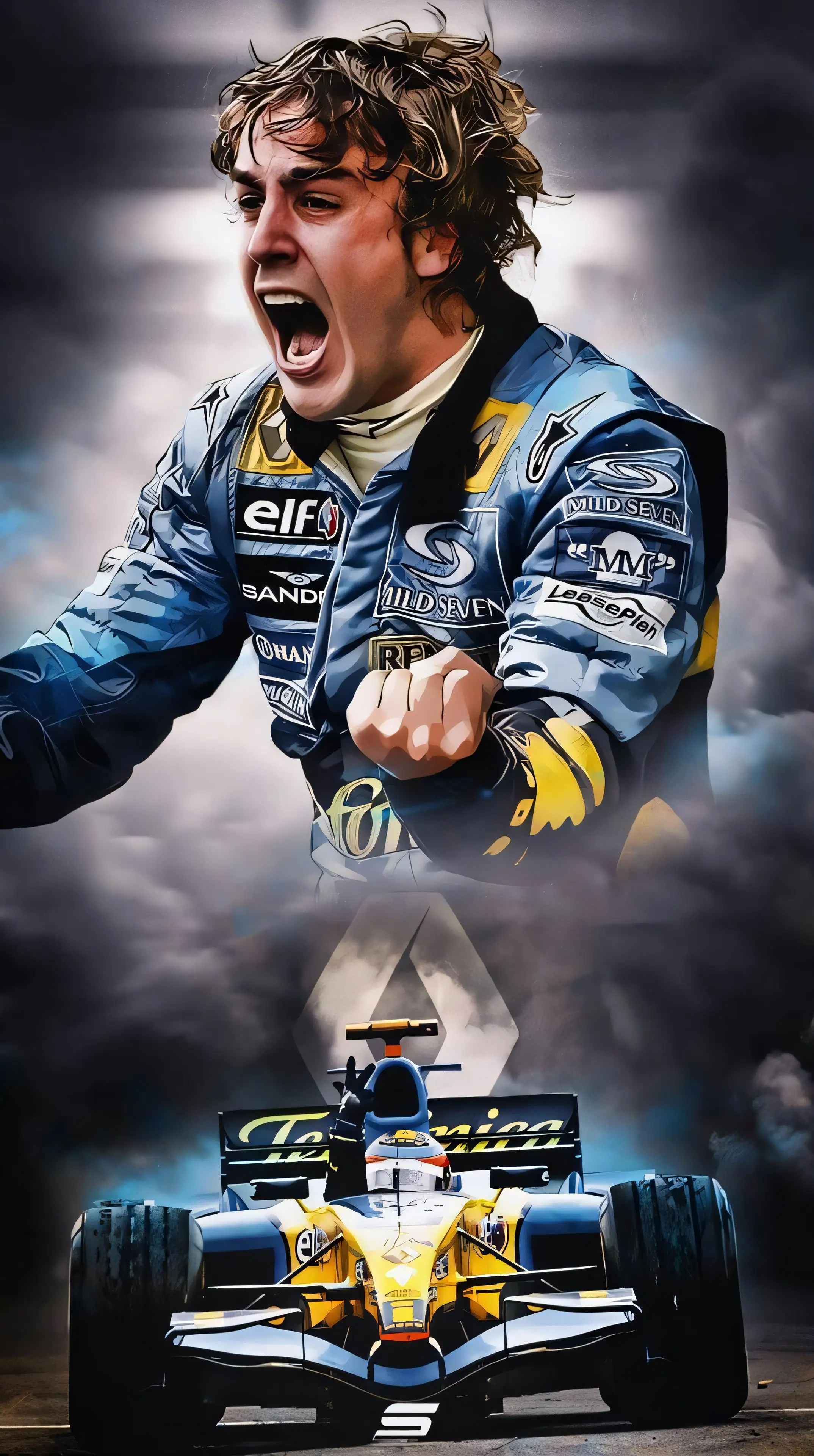 Fernando Alonso F1 Retro Metal Tin Sign Poster Aluminum Wall Art Decor