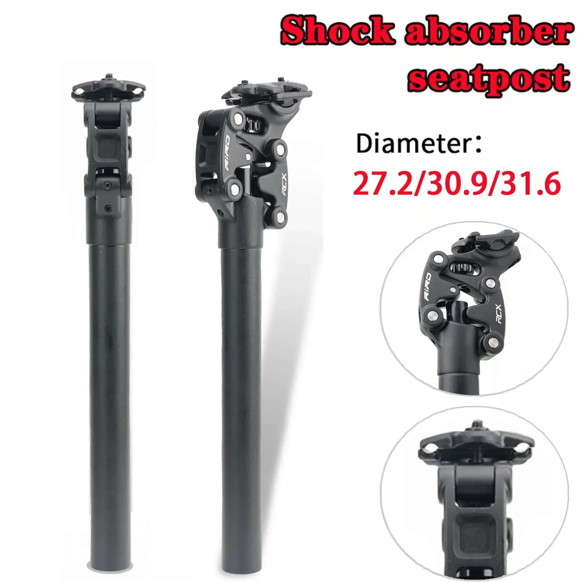 Seatpost with shock absorber for bicycle 27.2/30.9/31.6*350mm Mountain Bike 50mm Travel Damping Suspension Seat Post saddle Tube