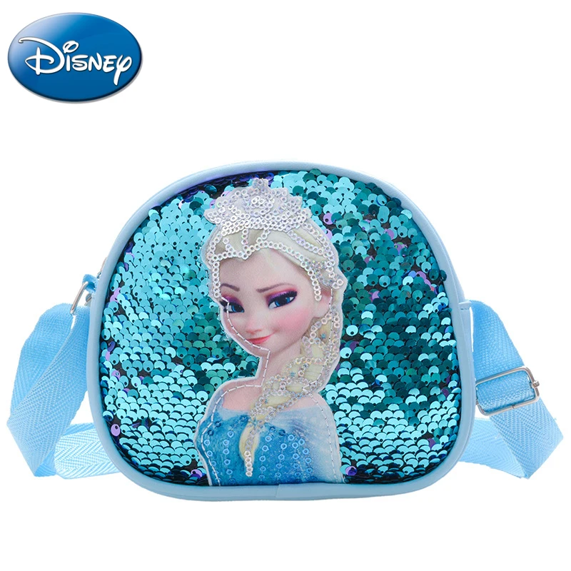 Anime Frozen Children's Bag Girls Bag Disney Princess Elsa Sequins Personality Children's Casual One Shoulder Bag Messenger Bag