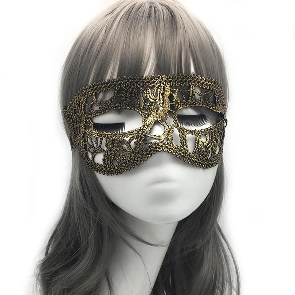 Halbgesichtsmaske Gold Halloween Maske Gold Spitzenmaske Frauen für Karneval Festival Cosplay Zubehör Halloween Kostüm