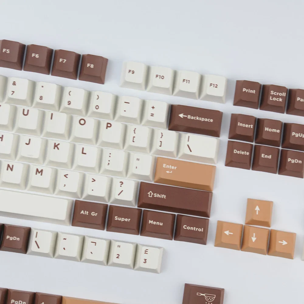 GBrosTiramisu-Capuchons continent PBT à sublimation thermique, capuchons de clavier continent, commutateur Cherry MX, entrée ISO, barre d'espace 3U 7U