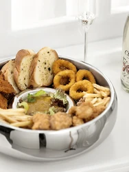 Nordic Stainless Steel Dinner Plate Special Dish Silver Round Plate Aesthetic Tableware Creative for Home Party Restaurant