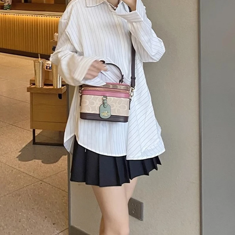 

Advanced Water Bucket Bag 2024 New Fashion Women's Bag Lunch Box Bag Contrast Color Single Shoulder Crossbody Handbag