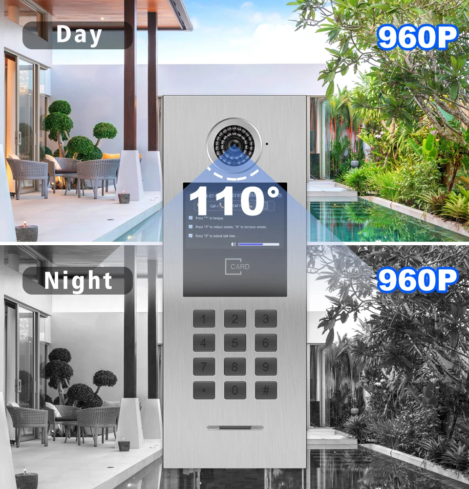 Videocitofono WIFI per appartamento RFID Card Access Control System 7 "TUYA Smart videocitofono per campanello di casa