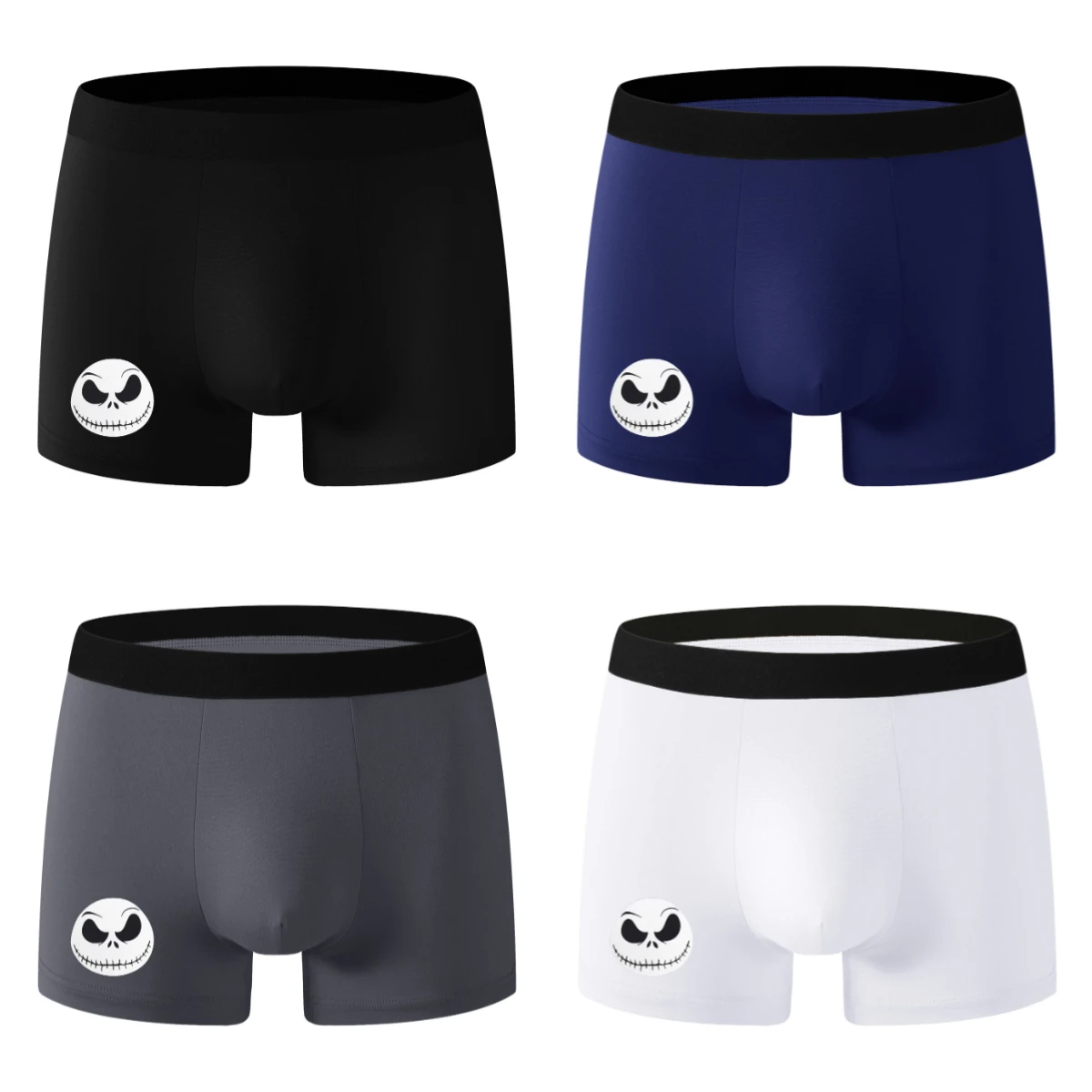 2/4枚セットの新作、ぴったりフィットするボクサーショーツは、2025年夏の男性用ブラック下着の必需品です。快適で高品質です。