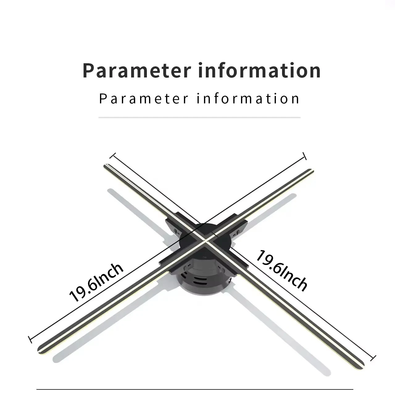 52cm 3D Hologram Fan Projector HD LED Holographic Player Advertising Display Machine WiFi APP Remote Control for Shopping Mall