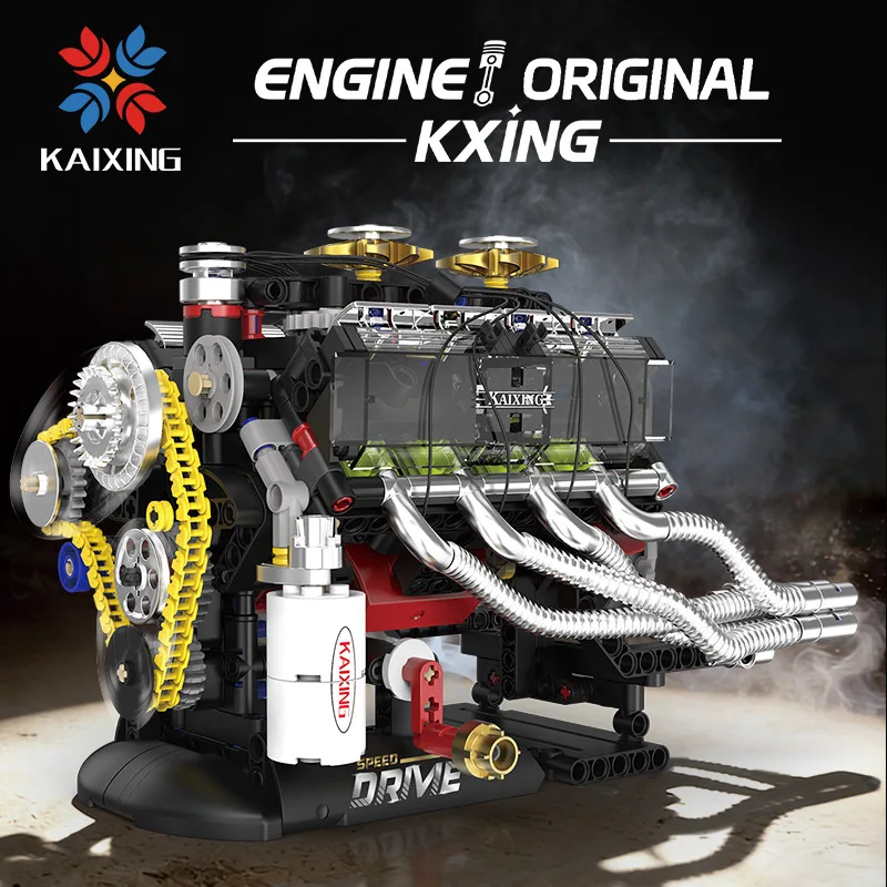 

Набор для сборки модели двигателя V8 из 659 деталей, конструктор гоночного автомобиля, настольное коллекционное украшение, игрушка, подарок для мальчика на праздник K96258