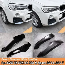For BMW X3 F25 X4 F26 M Sport 2014-2017 Car Lip Front Bumper Lip Spoiler Splitter Side Corner Guard Protector Cover Body Kits