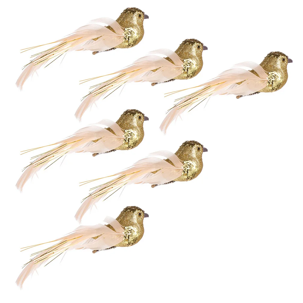 

6Pcs Artificial Simulation Froth Birds Clip-on Christmas Tree Decoration DIY Craft Home Decor Educational Bird Decorations