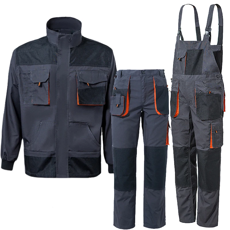 Men’s Work Bib and Brace Overall with Pockets Carpenters Work Overall Workwear Jacket Pants