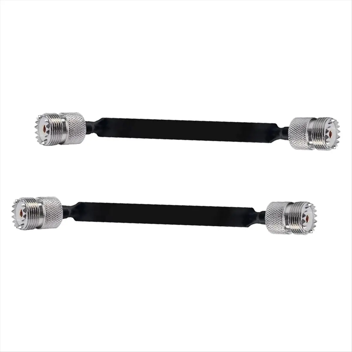 & AT27  2pcs- 20cm Coaxial Cable Window/Door Pass Through Flat Cable, SO239 UHF Female to Female Male Connector