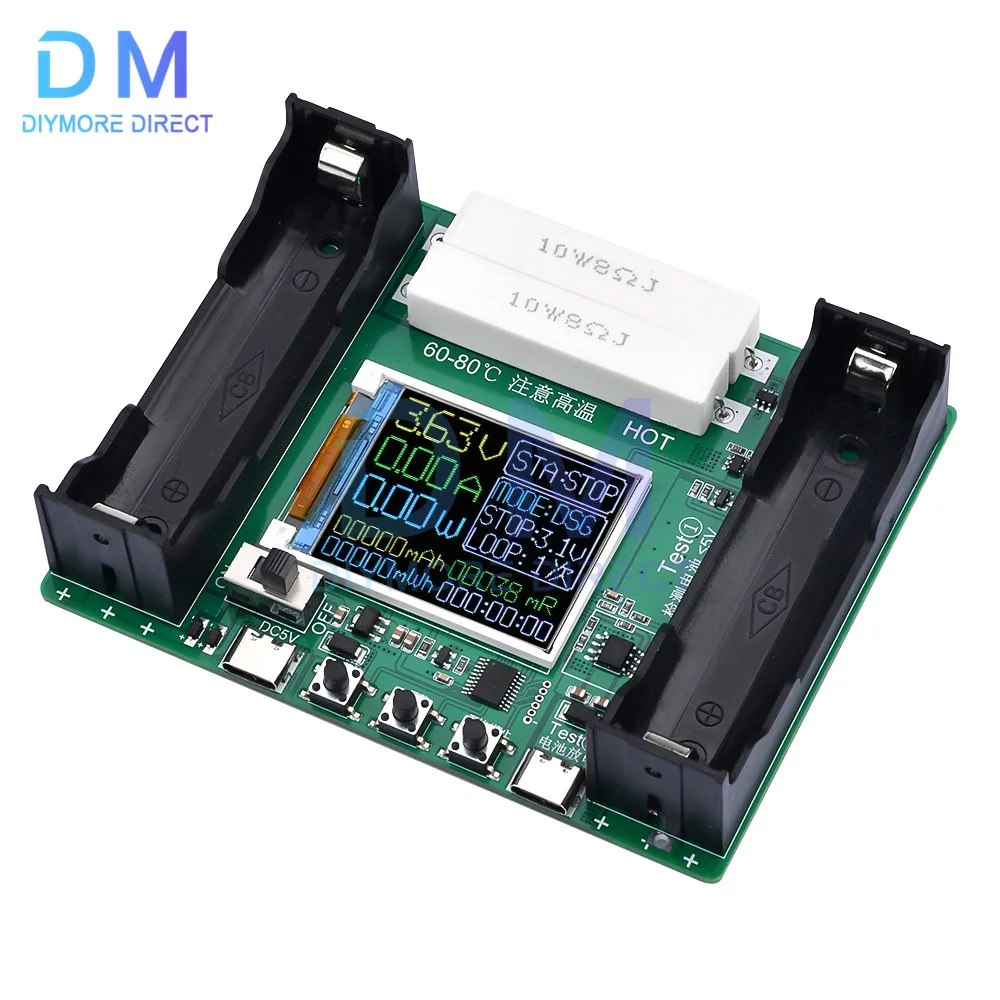 Lithium Battery Capacity Tester Module MAh MWh Digital Battery Power Detector Module 21700 18650 Battery Tester Type-C