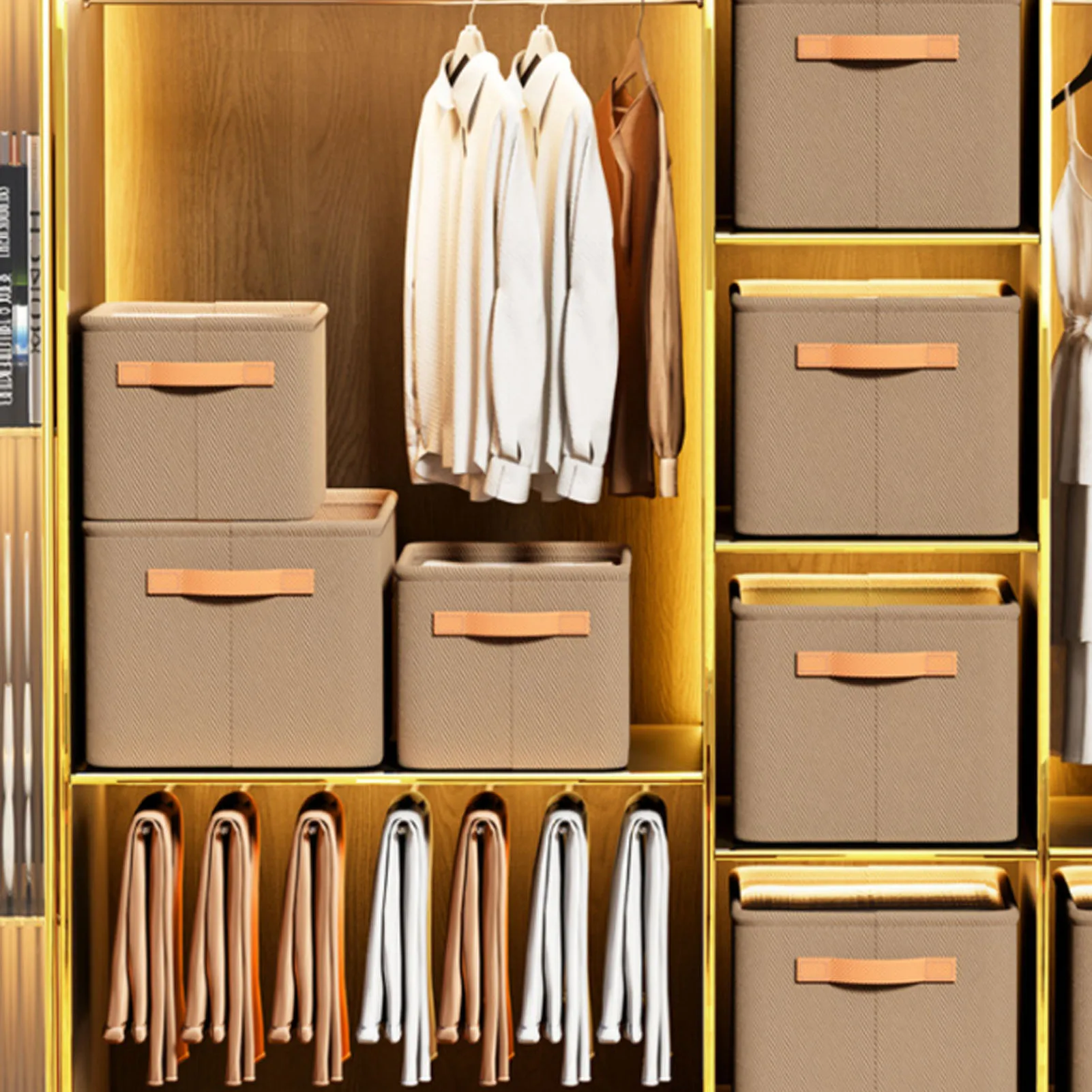 

Winter Clothes Storage Basket Thickened Fabric Organizer Box For Wardrobe Cabinet Large Capacity Foldable Clothes Storage Box