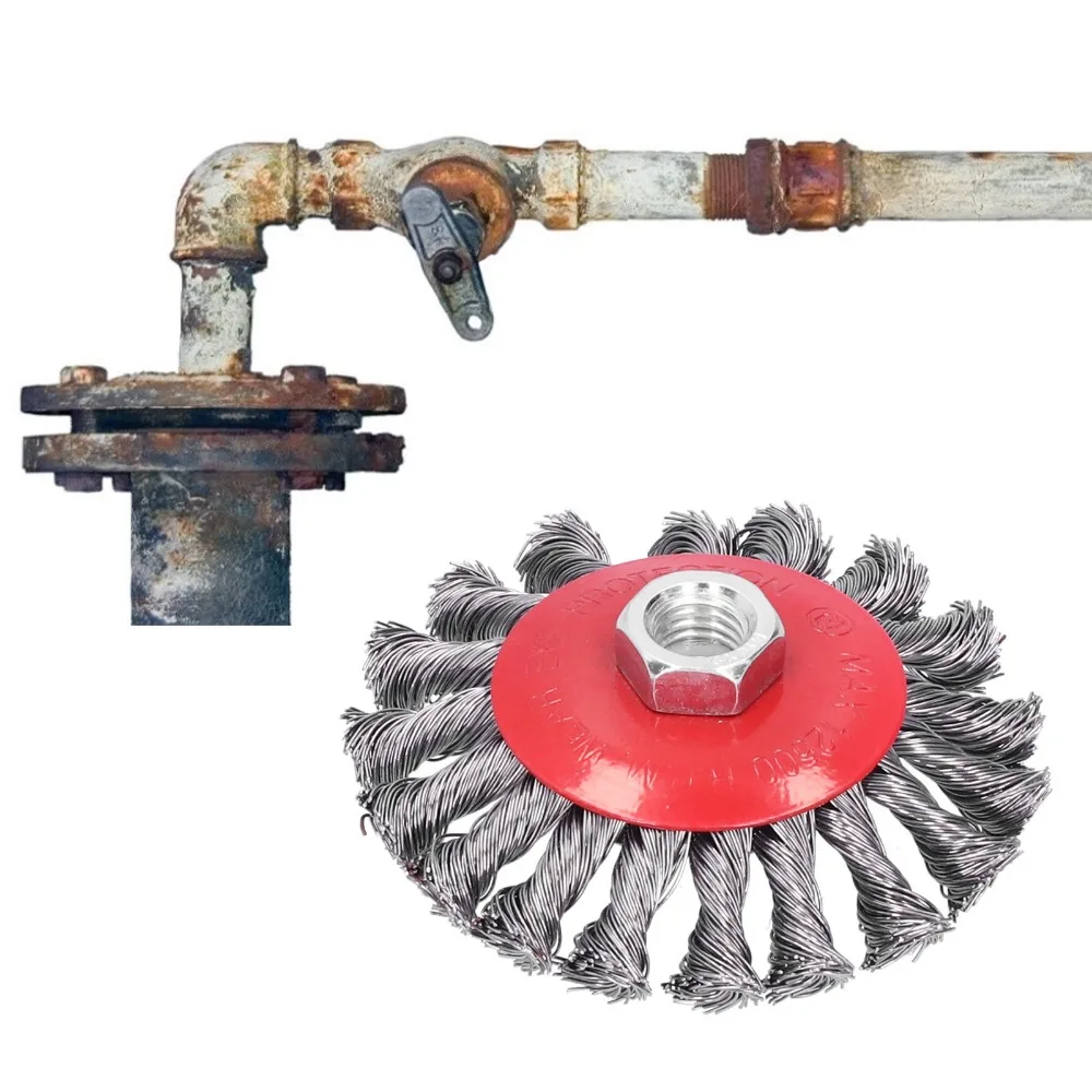 Versatile Twist Design Wire Wheel Brush Durable Efficient Knotted Wire Brush Grinding Wheel Brush Surface Cleaning