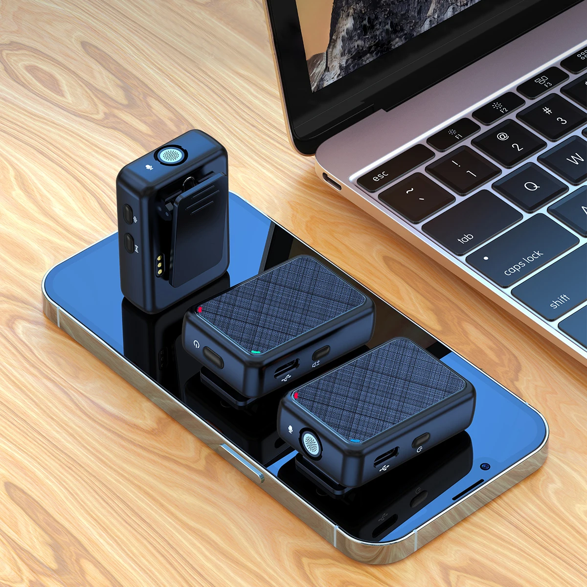 Vandlion V8ไมโครโฟนไร้สาย Lavalier Lapel Live ไมโครโฟนระบบ Mic สำหรับสมาร์ทโฟนตาราง DSLR กล้องการตรวจสอบแบบเรียลไทม์