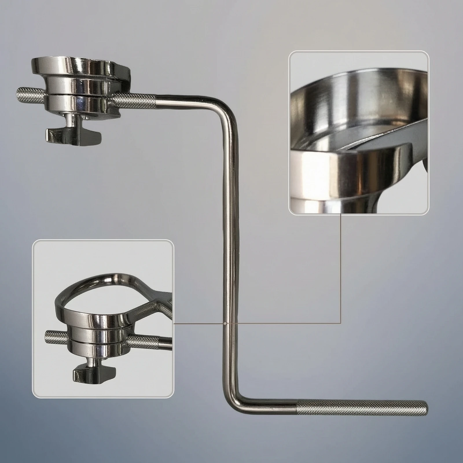 Z-Shaped Mount Rod High-Quality Z-Arm Drum Rod with Clamp Sturdy Hardware Long-Lasting for Drummers, Stages, Rehearsal Rooms