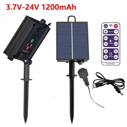 1200MAH Solar Panel With 8 Flash Modes Remote Controller Lithium Battery Panel for 3.7V 5V 24V LED Light String Brightness Timer