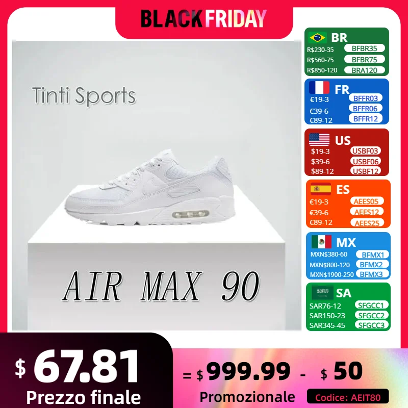 Nike Classic Style Air Max 90 Low shoes men and women Running Shoes leisure trend sneakers