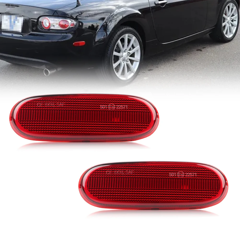 2X Rear Side Marker Light turn signal Reflector Light Housings For 2006 2007 2008 Mazda MX-5 Miata  No Bulb/Socket  Included