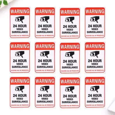 

20 Pcs Video Sticker Warning Signs for Security CCTV Weather Resistant Traffic Safety Ideal Outdoor Use