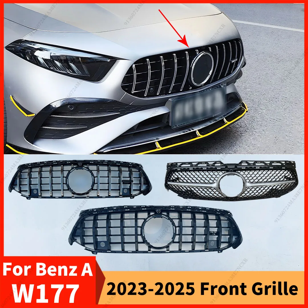 

Решетка переднего бампера GT Diamond Style для Mercedes Benz A Class W177 2023 2024 2025, входная сетка, маска, аксессуары для тюнинга