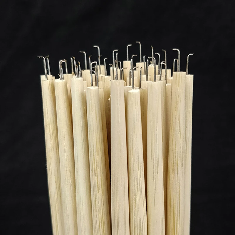 Wooden Handle Wig Ventilating Needles Hair Hooking Tool for Lace Wigs False Beard Creation Suitable for Skin and Lace