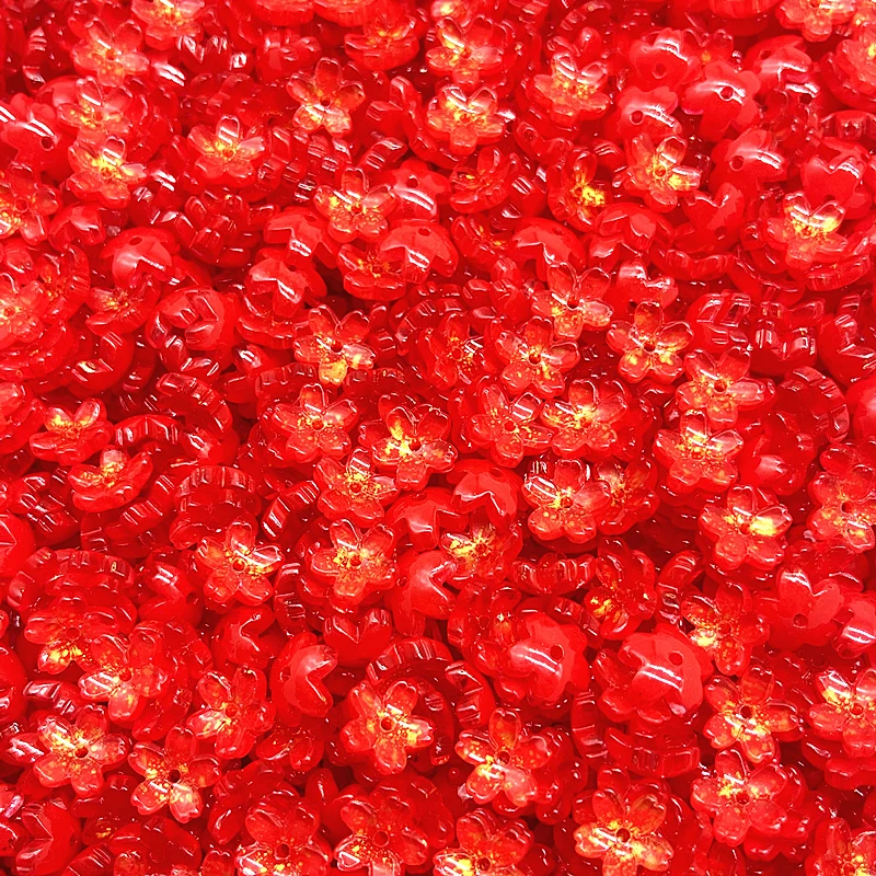 جديد 30 قطعة 11 مللي متر ثلاثي الأبعاد أزهار الكرز Lampwork الخرز قبعات الزجاج خزر عازل لصنع المجوهرات DIY بها بنفسك دبوس الشعر أغطية الرأس