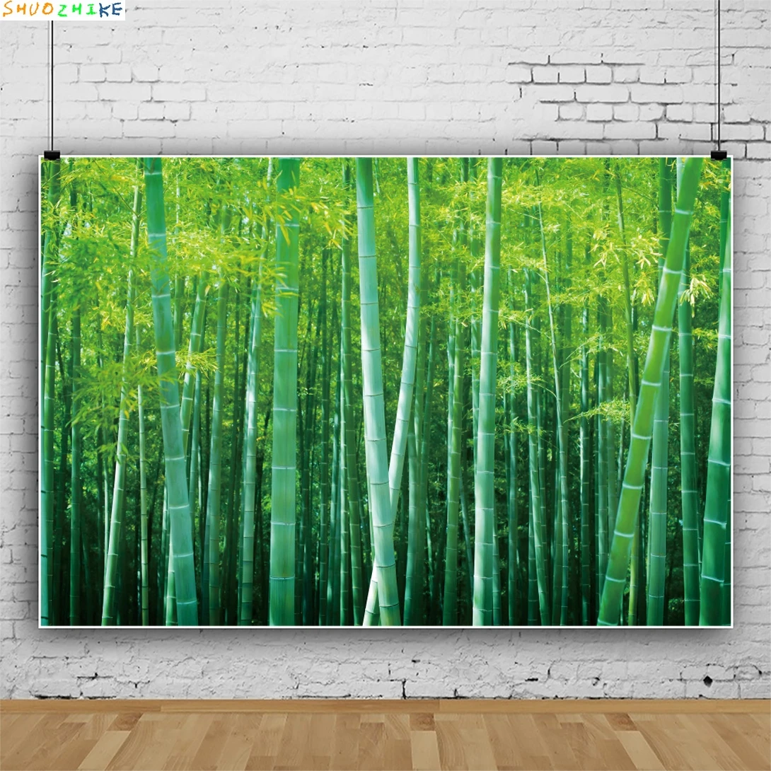 

Green Bamboo Forest Backdrop Kids Adult Birthday Party Wedding Photo Photography Background Decor Photo Studio Photozone Props