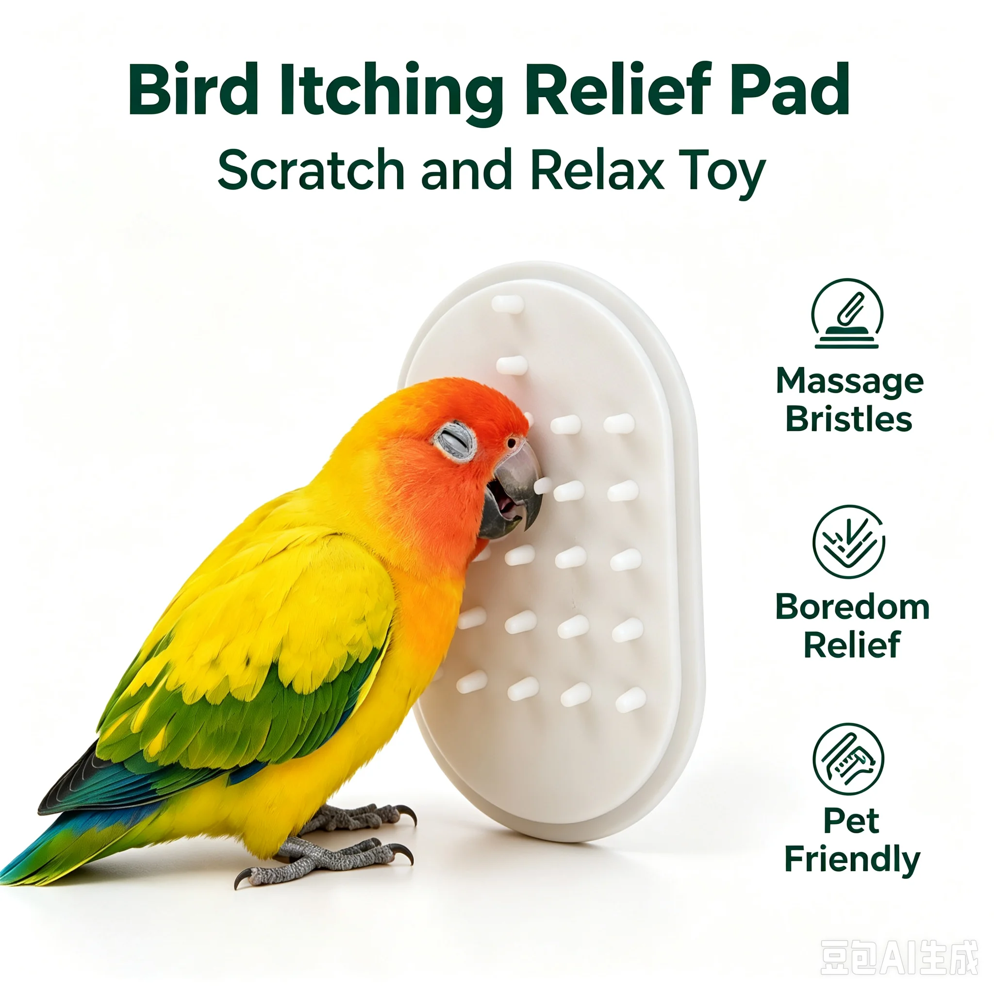 Parrot Scratcher Toy, Bird Itch Relief Grooming Accessory, Relieve Boredom Bird Cage Toy for Parakeet Cockatiel Conure Pet Bird