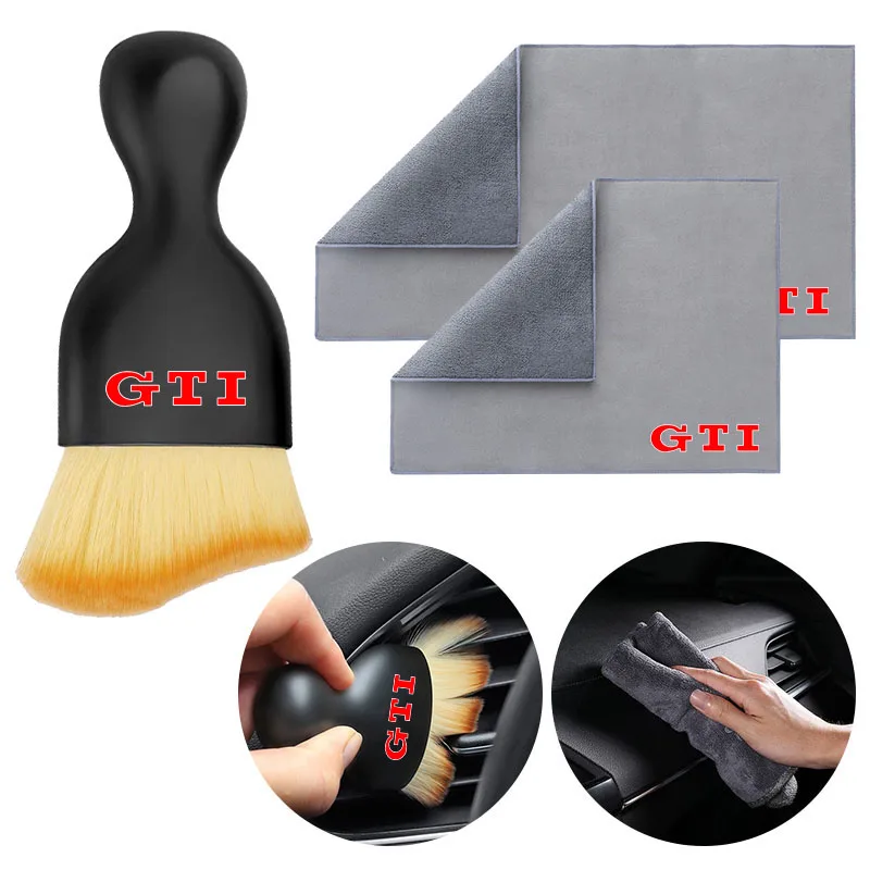 

Car Interior Cleaning Tools Microfiber Wash Towels Cleaning Brush Emblem For VW GTI Sagitar Lamando Jetta Magotan POLO Bora