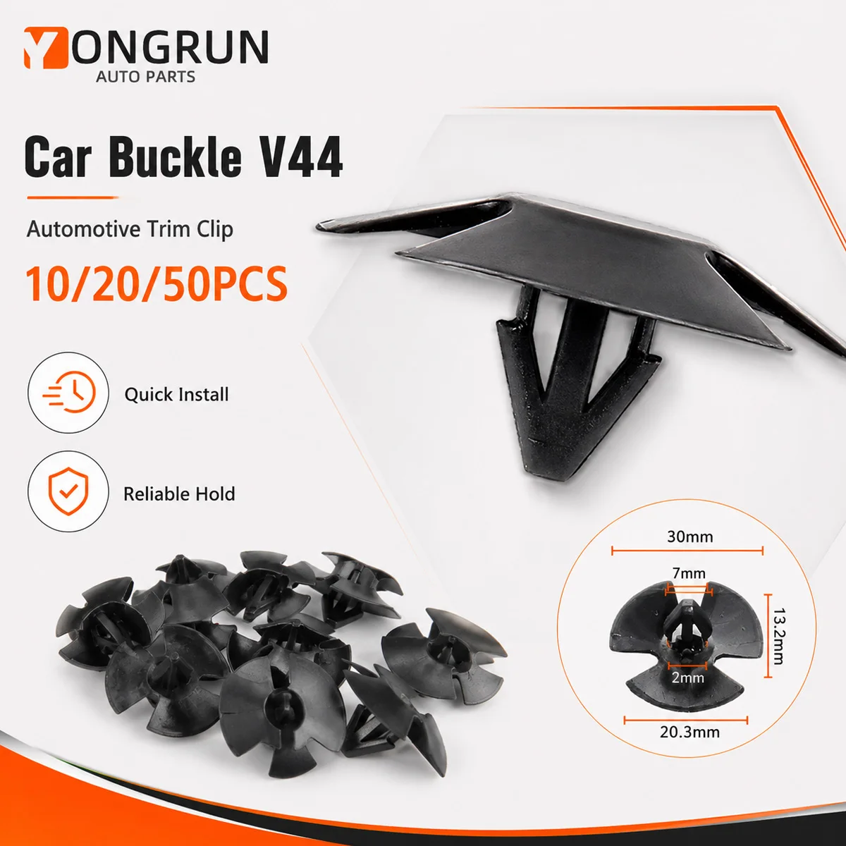 YONGRUN 10/20/50pcs Engine Hood Insulation Fixing Clip Car Trunk With Fastening Firmware Car Accessories Black Fastening Clip