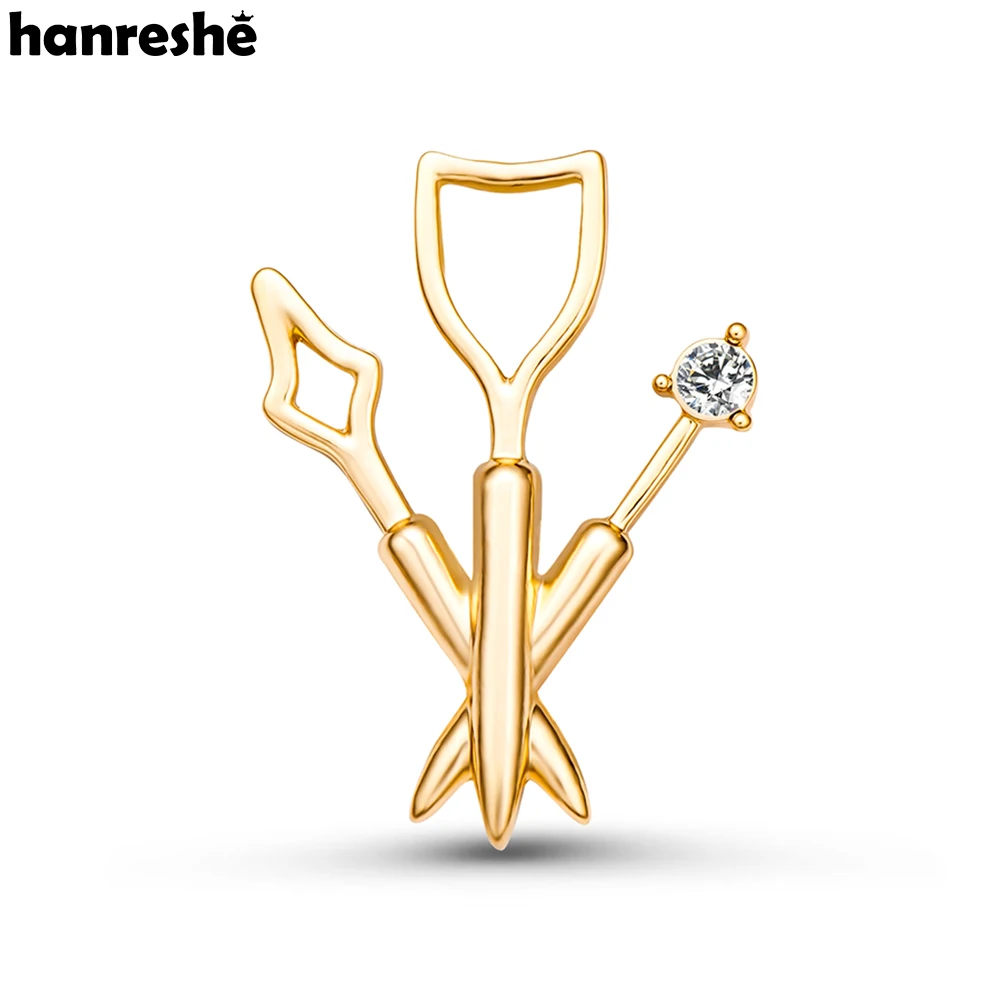 Hanreshe Surgical Scalpel Medical Pin Crystal Gold Color Lapel Backpack Charm Brooch Badge Medicine Jewelry for Doctor Nurse