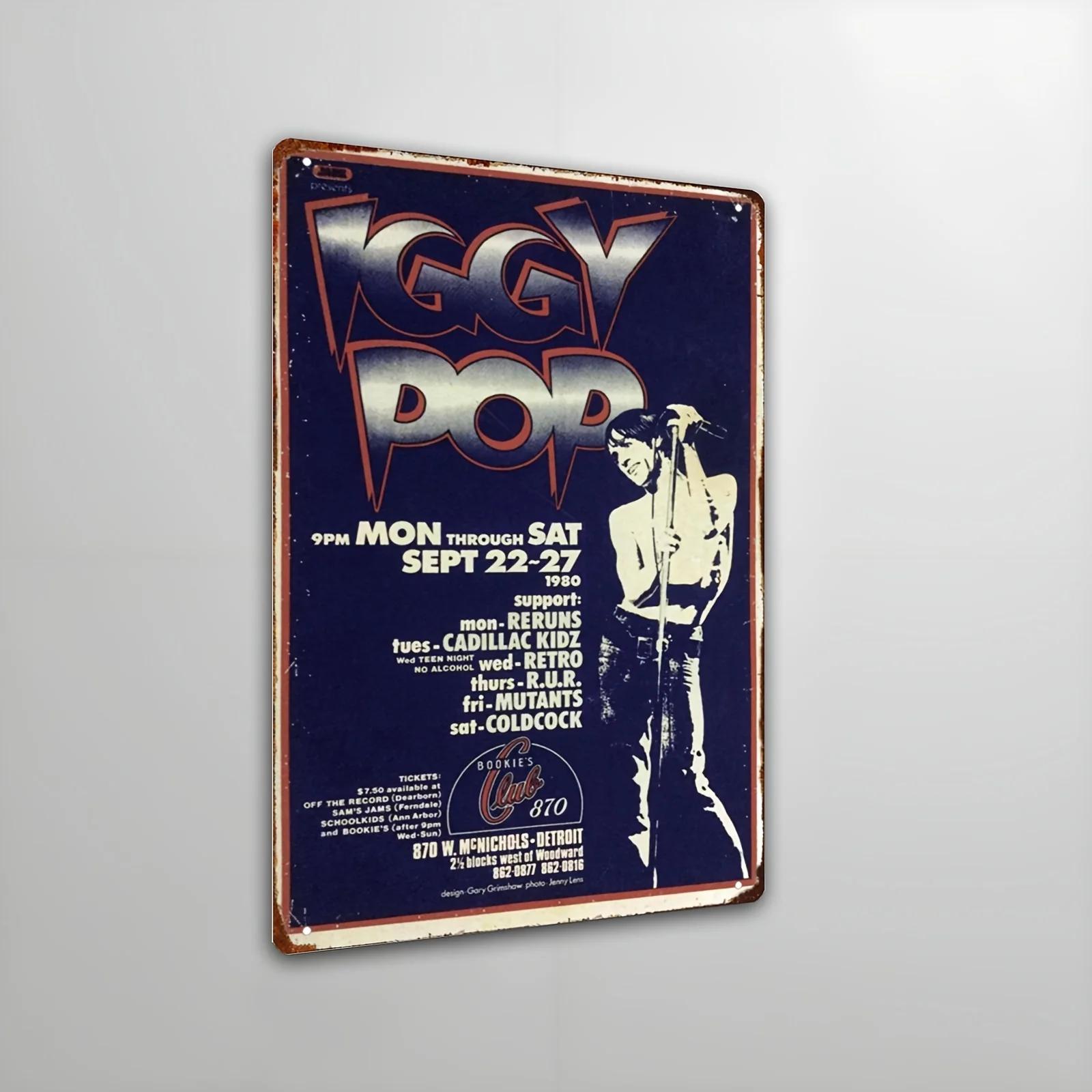 Vintage Rock Concert Tin Sign - Retro Pop Poster with 