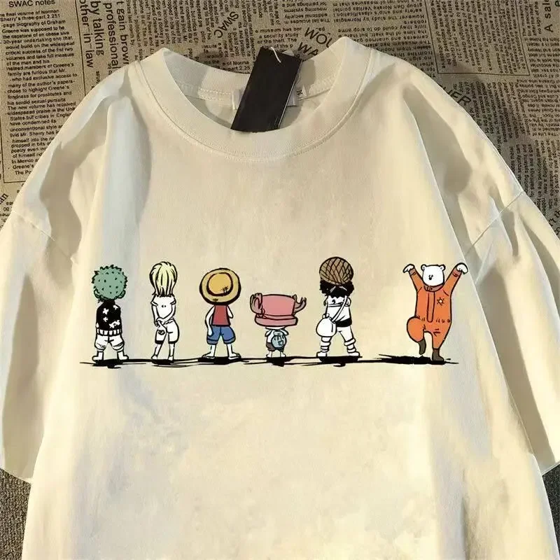 Retro One Piece Trendy Short Sleeved T-shirt for Men and Women Summer 2026 New Oversized Half Sleeved Pure Cotton Couple Top Y2k