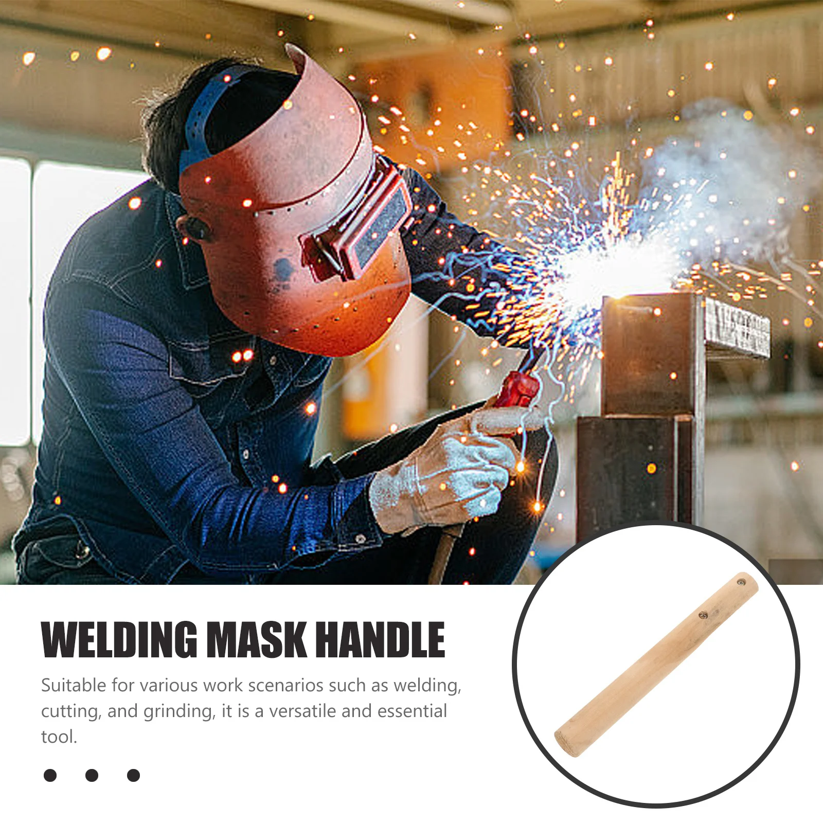 Wooden Handle Replacement For Welding Face Mask Wooden Grip For Welding Face Mask Grip Tool Accessory