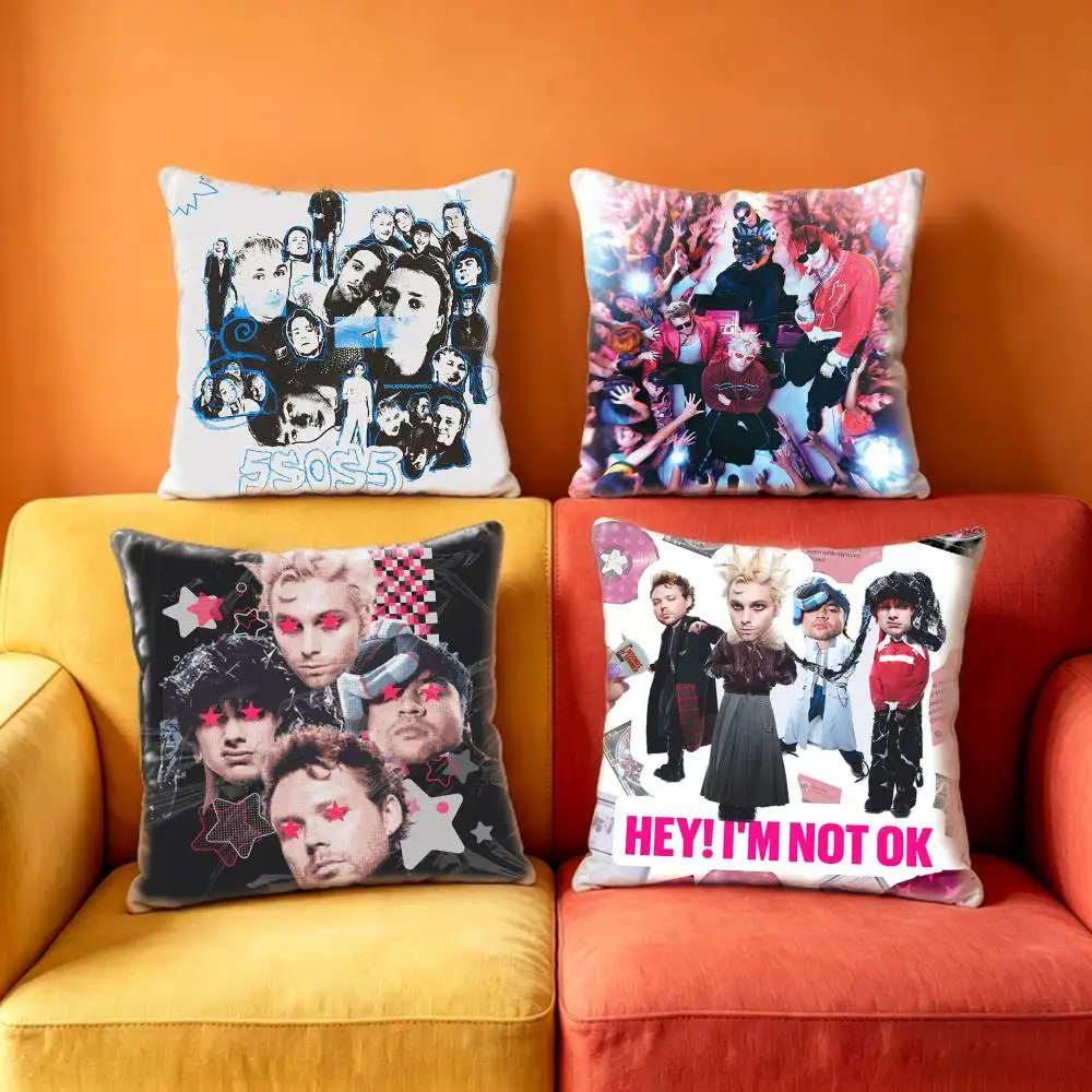 5 S-Seconds of Summers 5-SOS  Pillow Case Sofa Living Room for Bedroom car Headboard Backrest Cushion Square Cushion Nap Time